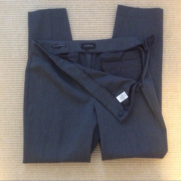 Talbots Gray Bi-Stretch Straight Leg Pants - 12 - Picture 8 of 9